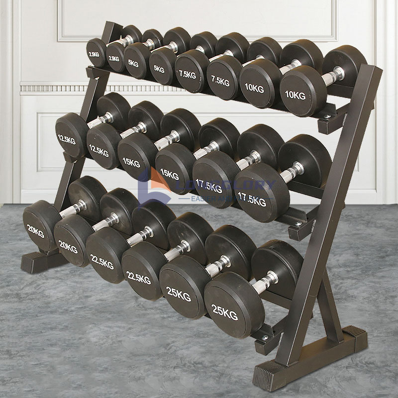 3-tier na Steel Dumbbell Rack