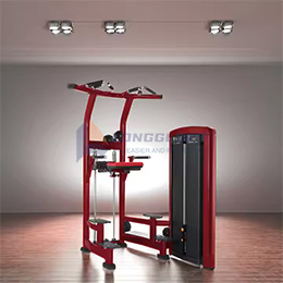 Tinulungan na dip at pull-up machine