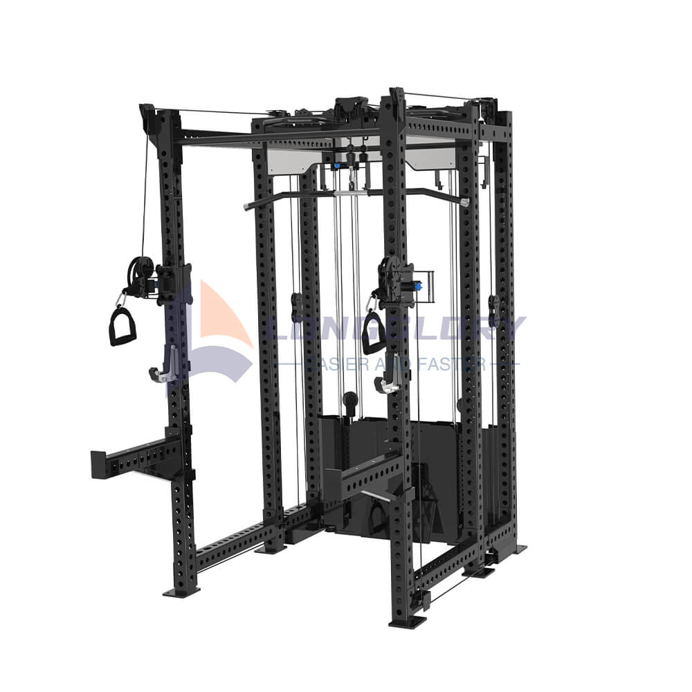 Power gym rack cable crossover trainer